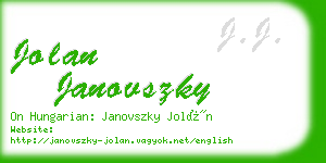 jolan janovszky business card